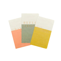 Lot de 3 agendas flexibles simples non datés - Bien-être (Réflexions, Objectifs, Gratitude)
